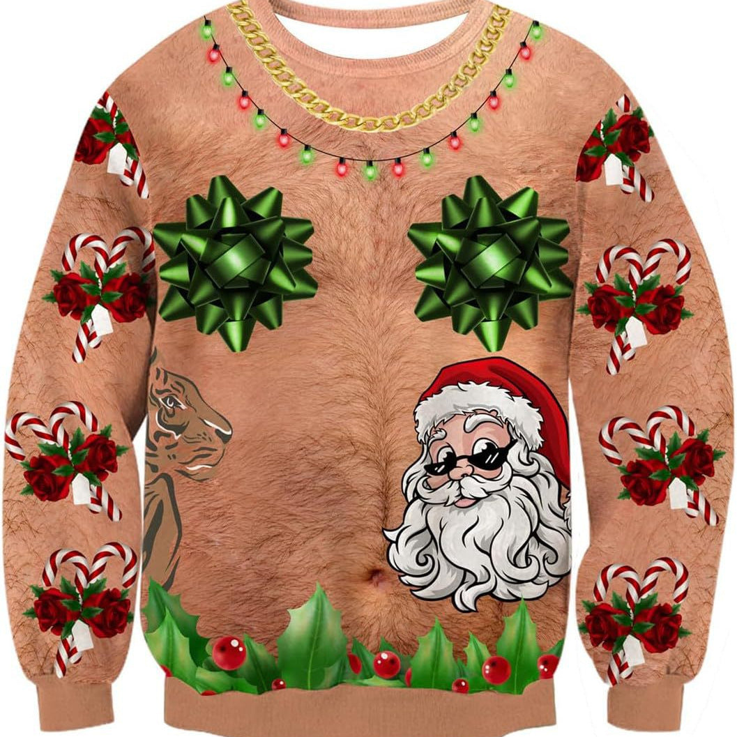 Sudadera Navideña Fea (Ugly Sweater) - Suéter Estampado para Fiestas de Navidad
