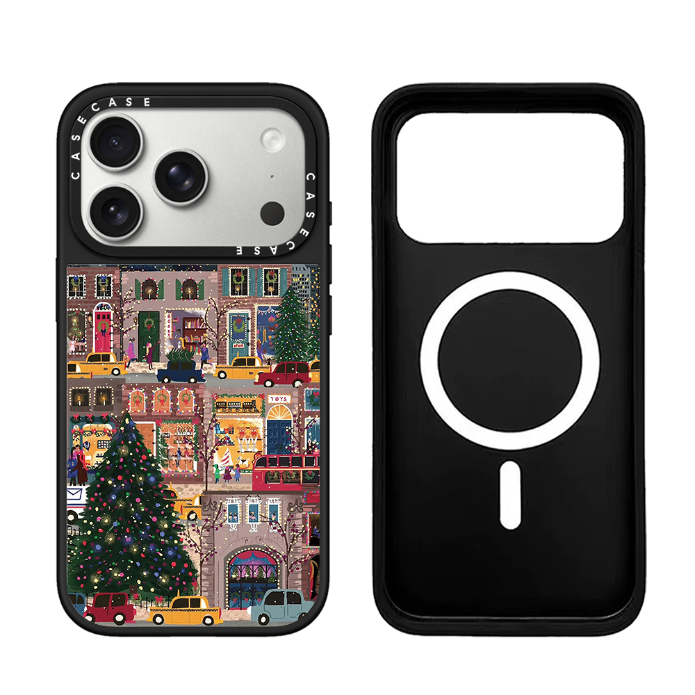 Funda Magnética para iPhone con Diseño Navideño y Acabado Espejo