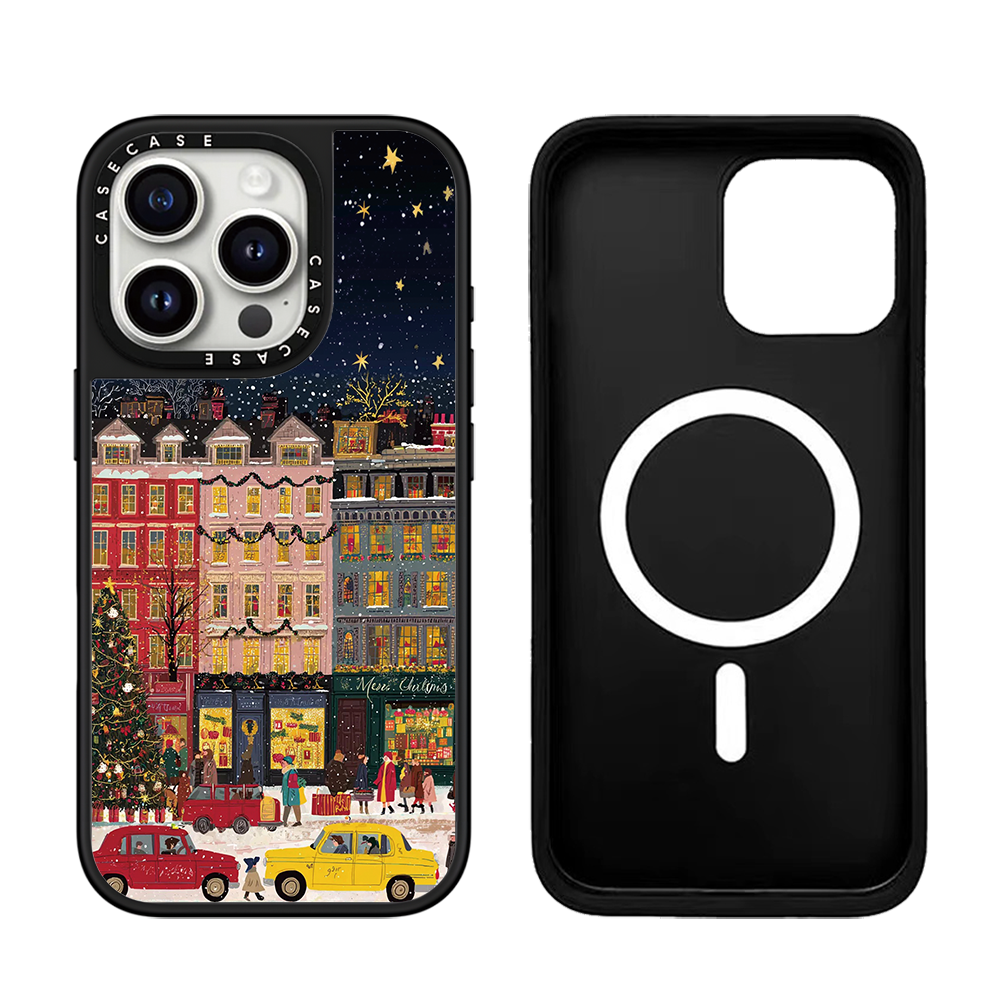 Funda Magnética para iPhone con Diseño Navideño y Acabado Espejo