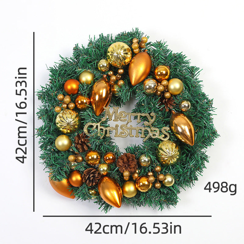 Corona Navideña Decorativa para Puerta - Guirnalda con Esferas de Colores