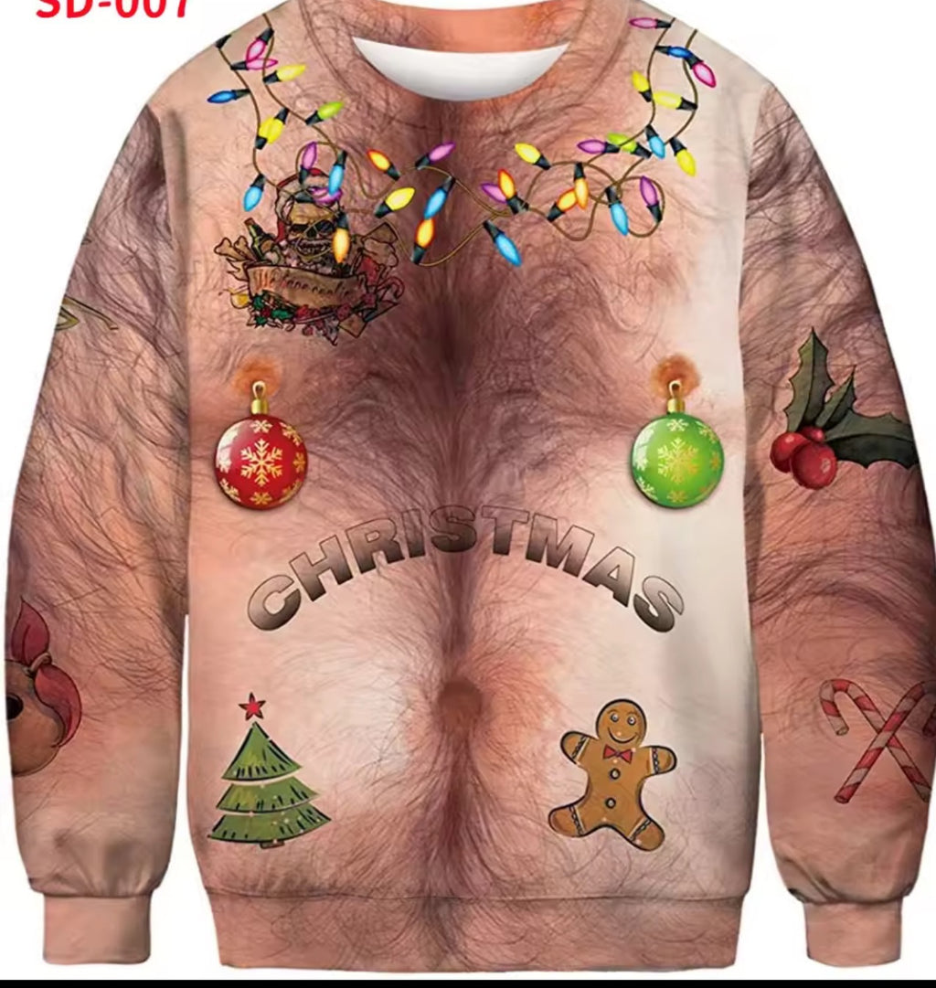 Sudadera Navideña Fea (Ugly Sweater) - Suéter Estampado para Fiestas de Navidad