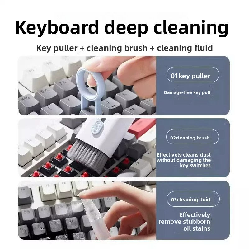 Kit de Limpieza para Teclado 7 en 1 - Set Completo para Laptop y Dispositivos Electrónicos