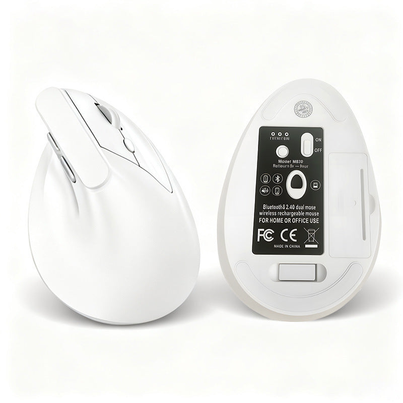 Mouse Vertical Ergonómico Inalámbrico - Click Silencioso, Bluetooth y 2.4G, Recargable