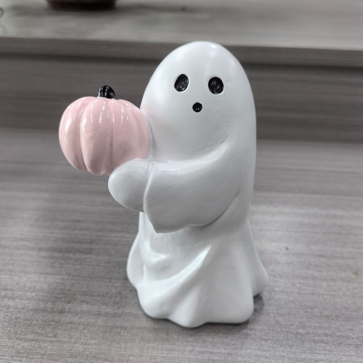 Figura Decorativa de Halloween con Luz LED - Fantasma y Personajes Luminosos de Resina