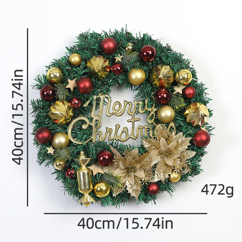 Corona Navideña Decorativa para Puerta - Guirnalda con Esferas de Colores