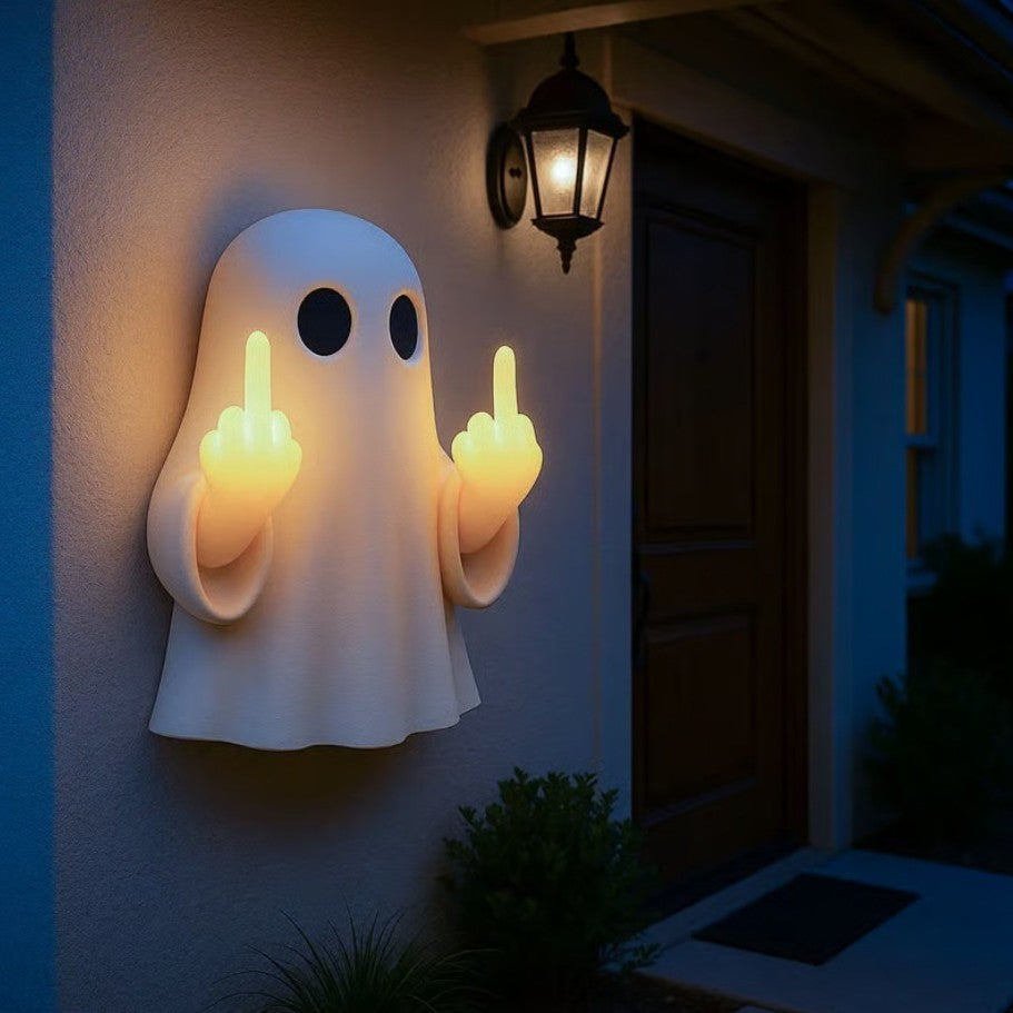 Figura Decorativa de Halloween con Luz LED - Fantasma y Personajes Luminosos de Resina