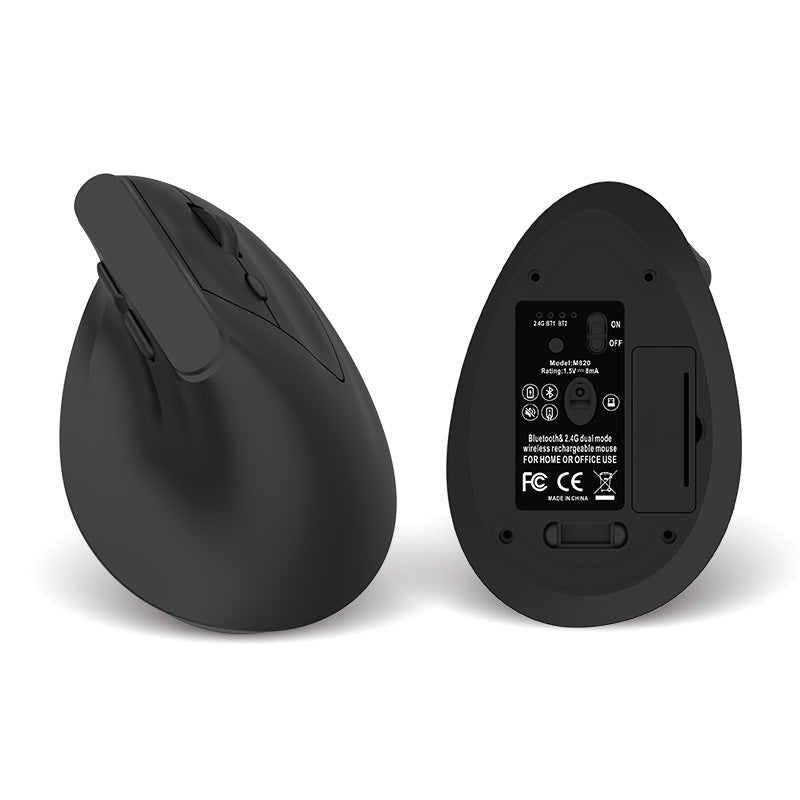 Mouse Vertical Ergonómico Inalámbrico - Click Silencioso, Bluetooth y 2.4G, Recargable