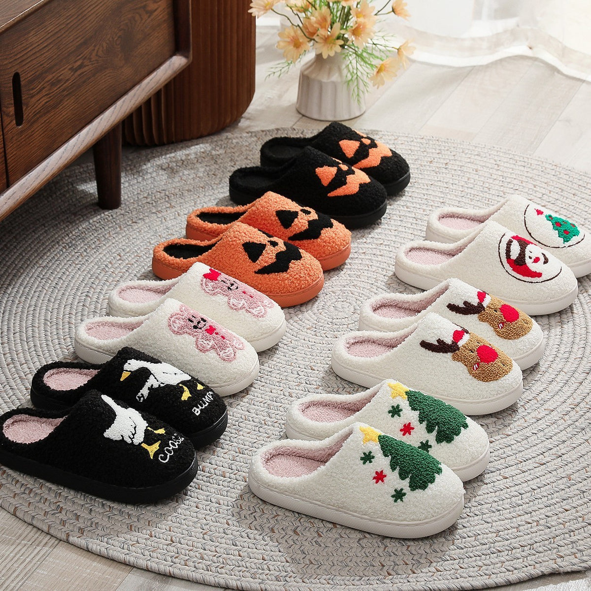 Pantuflas de Halloween Divertidas - Calzado Cómodo Unisex con Diseños de Calaveras y Calabazas