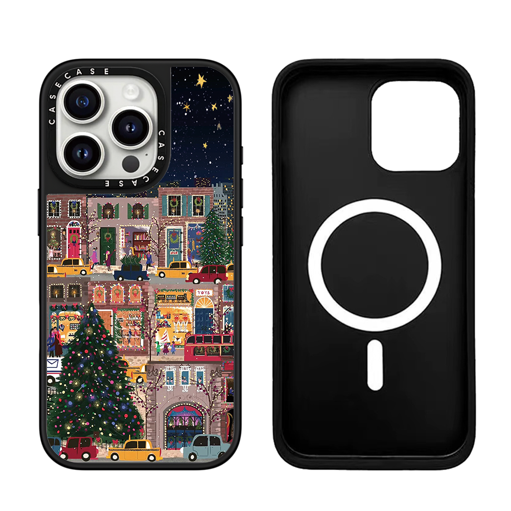 Funda Magnética para iPhone con Diseño Navideño y Acabado Espejo