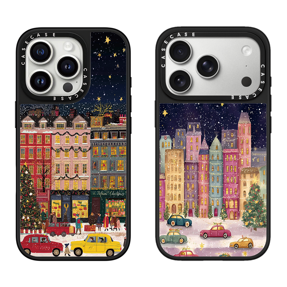 Funda Magnética para iPhone con Diseño Navideño y Acabado Espejo
