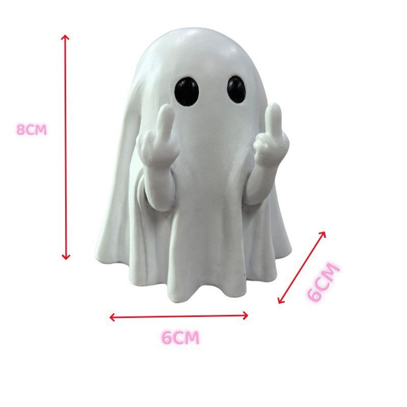 Figura Decorativa de Halloween con Luz LED - Fantasma y Personajes Luminosos de Resina