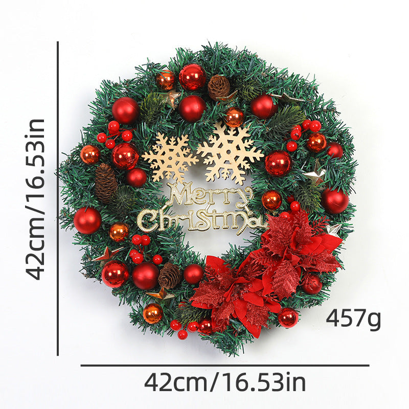 Corona Navideña Decorativa para Puerta - Guirnalda con Esferas de Colores