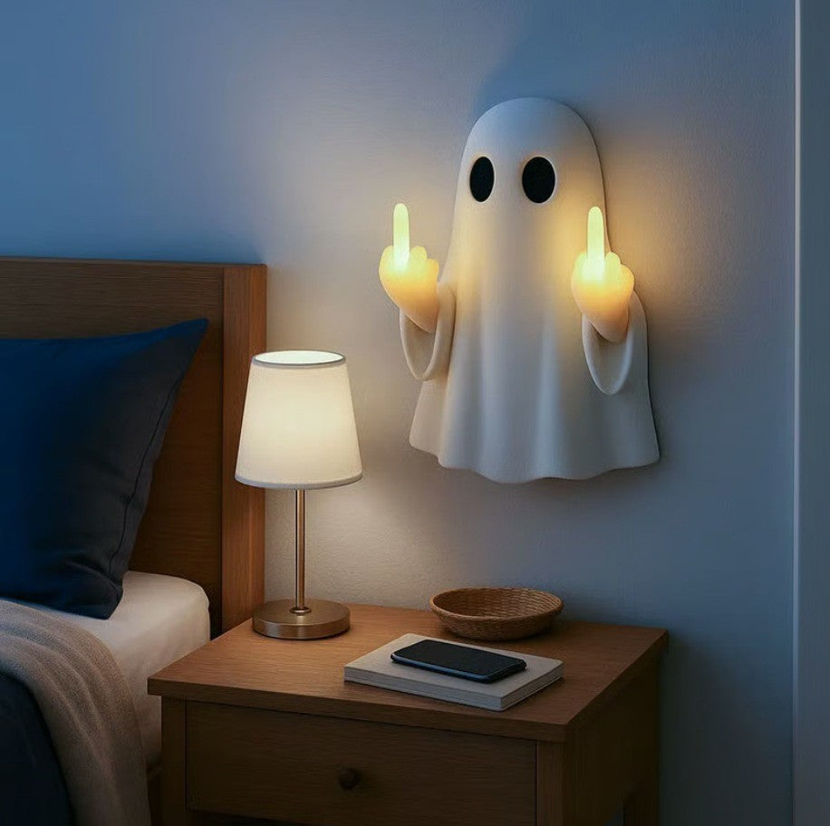 Figura Decorativa de Halloween con Luz LED - Fantasma y Personajes Luminosos de Resina