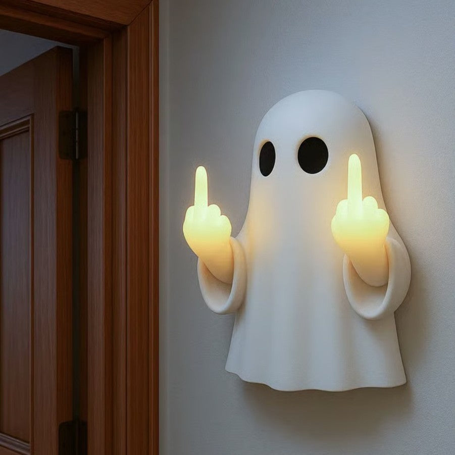 Figura Decorativa de Halloween con Luz LED - Fantasma y Personajes Luminosos de Resina